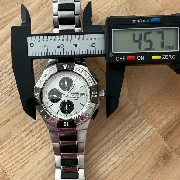 Seiko Coutura Chronograph Rare Vintage Men’s Watch 200M Stainless Bracelet Dial